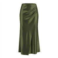 New Puffed Satin Skirt With Elastic Waist