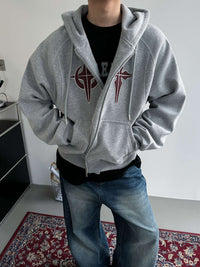 Spring And Autumn Retro Cardigan Sweatshirt, Loose And Casual Outerwear