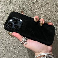Leather Anti Drop Flannel Phone Case