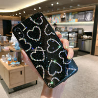Mobile Phone Case Luxury Rhinestone Love