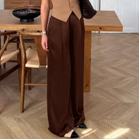 Draped High-waisted Casual-style Chic Slimming Wide-leg Pants For Women
