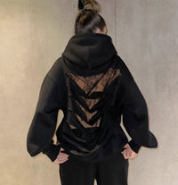 Women's Sexy See-through Mesh Patchwork Hoodie