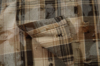 Fashion Loose Plaid Long Sleeve Shirt Men