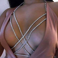 Women's Fashion Cross Rhinestone Body Chains