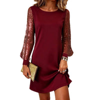 Christmas And New Year Long-Sleeve Sequin Sheer Dress