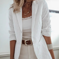 Womens Stylish Casual Solid-color Long-sleeve Jacket