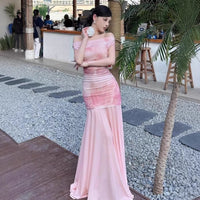 Off-Shoulder Slim-Fit Floral Print Bodycon Dress For Women