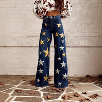 Slim-fit Twill Faux Denim Jeans Casual And Versatile