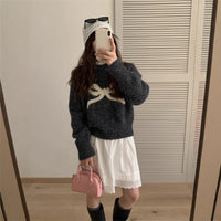 Women's All-match Loose Round Neck Bowknot Sweater