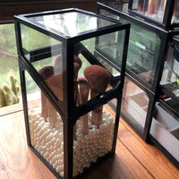 Glass makeup brush bucket