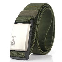 Automatic buckle elastic canvas belt