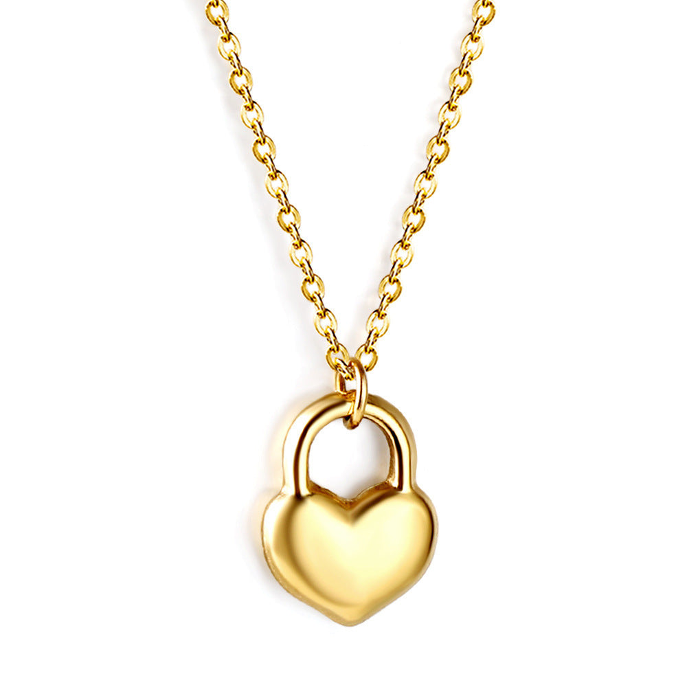 Stainless Steel Necklace Fashionable Golden Love Heart