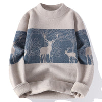 Chenille Mock Neck Sweater Men's Winter Coat