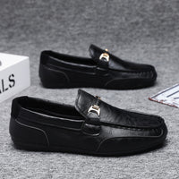 Summer Breathable Versatile Slip-on Lazy Casual British Leather Shoes