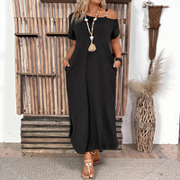Sexy Avant-garde V-neck Short-sleeve Split Dress