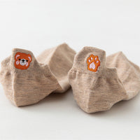 Four Seasons Style Cartoon Embroidered Ear Boat Socks Women