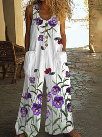 Casual Retro Personalized Printed Jumpsuit