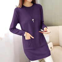 Thickened Mid-length Knitted Dress, Women's Style