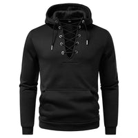 Men's Zipper Design Casual Hooded Drawstring Sweatshirt