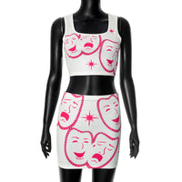 Chic American Street-style Spicy Girl Print Outfit