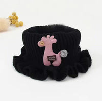 Pure Color Wool Knitted Cartoon Children's Scarf