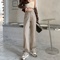 Women's High Waist Straight Jeans Loose-fitting Wide-leg Trousers
