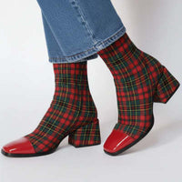 Winter Fashion High Heel Suede British Style Square Toe Women's Boots
