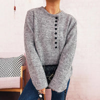 Elegant Commuter Single-breasted Strap Knitwear Slim Fit Sweater
