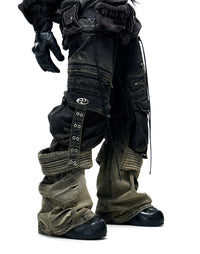 Gradient Gray-black Washed Workwear Jeans