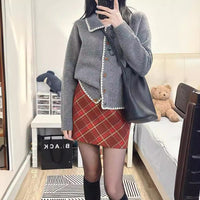 Retro Lapels Hand Crocheting Knitted Cardigan Jacket