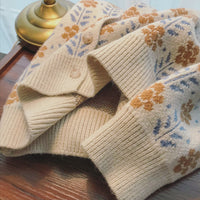New Thickened Loose Retro Jacquard Sweater Cardigan