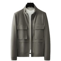 New Stand Collar Multi-pocket Fashion-black Cargo Jacket Coat
