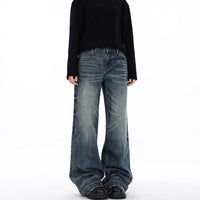 Men's American-style Retro Blue Loose Straight Jeans