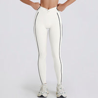 Peach Hip Color Matching Belly Contracting And Close-fitting Yoga Pants Women