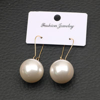 Large Pearl Silver Pearl Ear Clips For Women