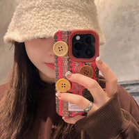 Autumn And Winter Ins Sweater Button Phone Case
