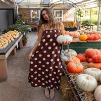 Summer Long Dress With A Polka-dot Print