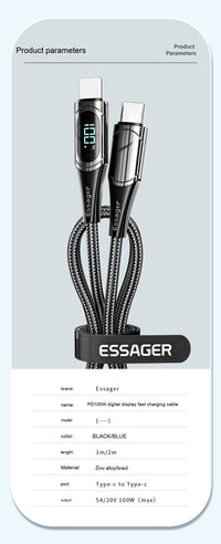 Fast Charge 100W Dual Type-c Super Fast Charge Data Cable