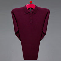 European And American Thickened Solid Color Polo Collar Knitwear Sweater