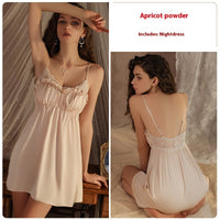 Push Up Chest Sexy Backless Spaghetti Straps Nightdress