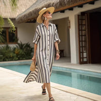 Fashionable Retro V-Neck Elegant Womens Dress