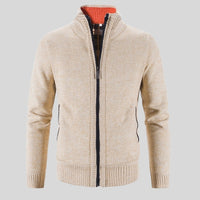 Men's Solid Color Stand Collar Cardigan Jacket