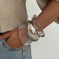 Fashionable Minimalist Acrylic Transparent Wide Bracelet For Women