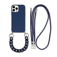 Solid Color Diagonal Double Lanyard Mobile Phone Case