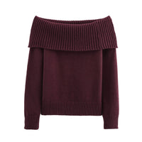 Women's One-shoulder Long-sleeve Sweater