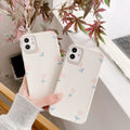 Lambskin pattern love small flower phone case