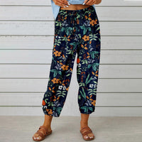 Fashion Floral Print Casual Jumpsuit Lady's Pants