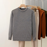 Round Neck Sweater Men's Solid Color Casual Bottoming Sweater