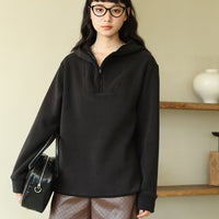 Hooded Loose Thickened Outer Wear Casual Top
