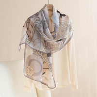 Silk Scarf Women's Mulberry Silk Printed Shawl